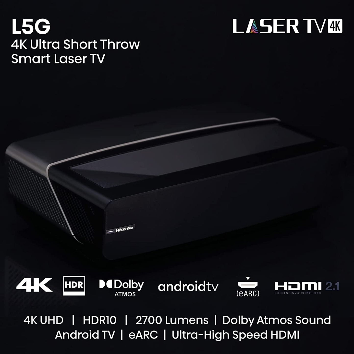 Hisense 4K Ultra-Short-Throw Laser TV ALR Cinema Screen 100L5g