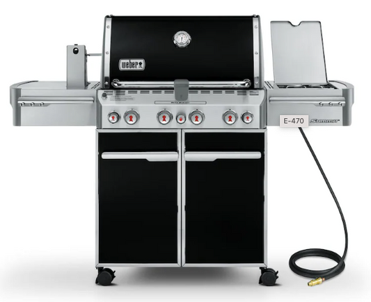 Weber Summit E-470 Natural Gas Grill With Rotisserie, Sear Burner & Side Burner - Black - 7271001