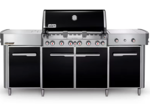 Weber Summit 6-Burner Natural Gas Grill Center with Rotisserie & Side Burner (292101) - Black